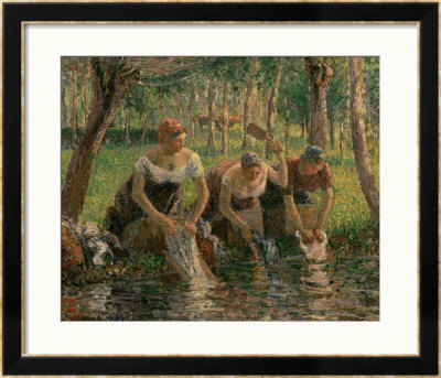 Les Lavandieres, The Washerwomen, 1895 by Camille Pissarro Pricing Limited Edition Print image