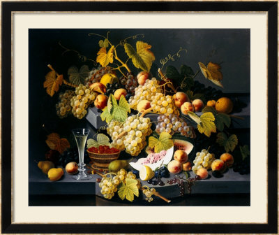 Still Life With Fruit And A Glass Of Champagne by Severin Roesen Pricing Limited Edition Print image