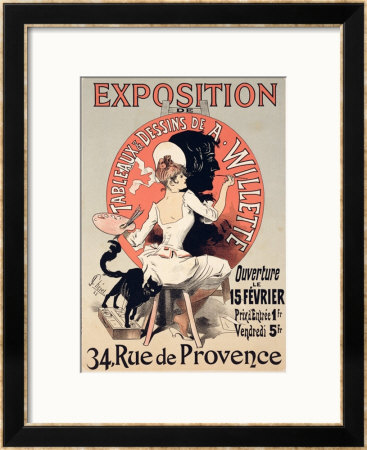 Reproduction Of A Poster Advertising An Exhibition Of The Paintings And Drawings Of A. Willette by Jules Chéret Pricing Limited Edition Print image