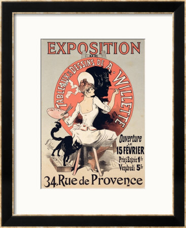 Reproduction Of A Poster Advertising An Exhibition Of The Paintings And Drawings Of A. Willette by Jules Cheret Pricing Limited Edition Print image