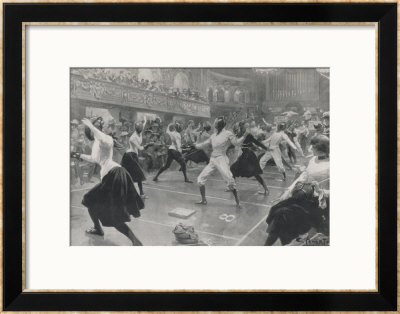 An Exhibition Of Ladies, Fencing At Oxford Town Hall by G. Amato Pricing Limited Edition Print image