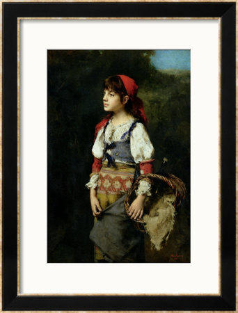 A Pretty Peasant Girl by Alexei Alexevich Harlamoff Pricing Limited Edition Print image