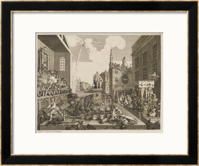Statue Of George Iii Presides Over A Well-Ordered Country Represented By A Well Tended Garden by William Hogarth Pricing Limited Edition Print image