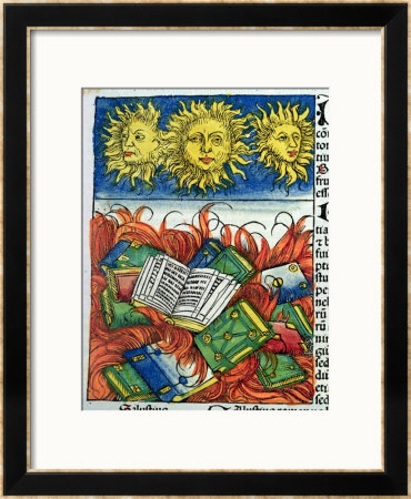 Autodafe Of Books In The Middle Ages, Illustration From The Nuremberg Chronicle by M. & Pleydenwurff Wolgemuth Pricing Limited Edition Print image