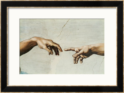 The Creation Of Adam, Detail Of God's And Adam's Hands, From The Sistine Ceiling by Michelangelo Buonarroti Pricing Limited Edition Print image