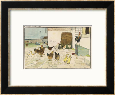 The Cock Mounted On Top Of The Coop Is Able To Look Into The Farmhouse by Cecil Aldin Pricing Limited Edition Print image