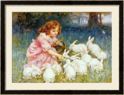 Feeding The Rabbits by Frederick Morgan Pricing Limited Edition Print image