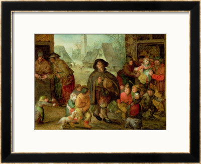 The Blind Hurdy Gurdy Player by David Vinckboons Pricing Limited Edition Print image