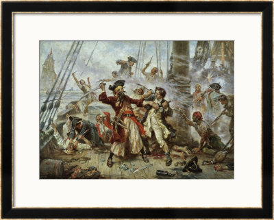Capture Of The Pirate, Blackbeard, 1718 by Jean Leon Gerome Ferris Pricing Limited Edition Print image