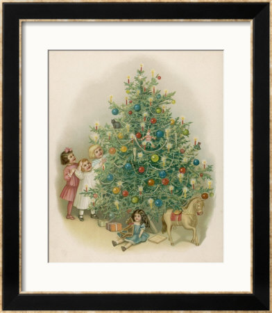 Children Admiring The Brightly Decorated Tree by Ida Waugh Pricing Limited Edition Print image