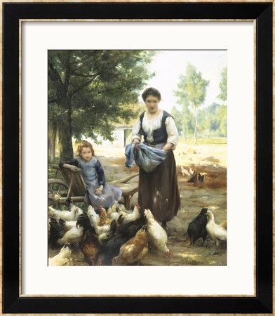 Feeding The Chickens by Julien Dupre Pricing Limited Edition Print image