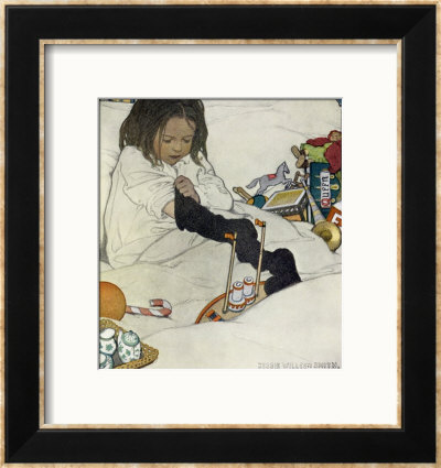 Opening The Christmas Stocking, 1902 by Jessie Willcox-Smith Pricing Limited Edition Print image