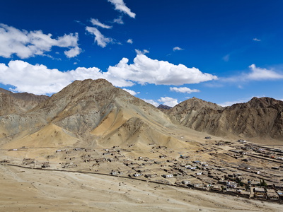 View Of Village On Outskirts Of Leh, Ladakh, Jammu And Kashmir, India, Asia by Kimberley Coole Pricing Limited Edition Print image