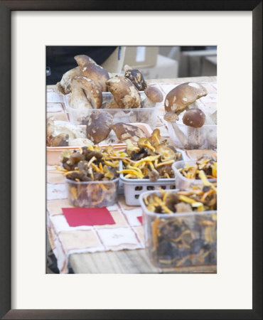 Mushrooms At A Market Stall, Bergerac, Dordogne, France by Per Karlsson Pricing Limited Edition Print image