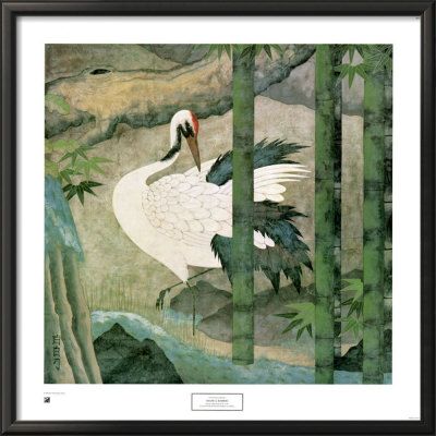 Crane And Bamboo by Charles Hollis Jones Pricing Limited Edition Print image