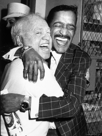Mickey Rooney Hugging Performer Sammy Davis Jr. Backstage At Rooney's Broadway Show Sugar Babies by David Mcgough Pricing Limited Edition Print image