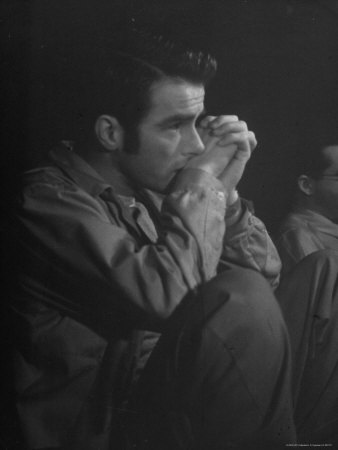 Montgomery Clift, Anxious, As He Watches Himself In Film, The Heiress, In Studio Screening Room by J. R. Eyerman Pricing Limited Edition Print image