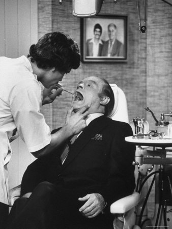 Olympic Swimming Champion Mark Spitz Doing A Dentist Skit With Bob Hope by Bill Eppridge Pricing Limited Edition Print image