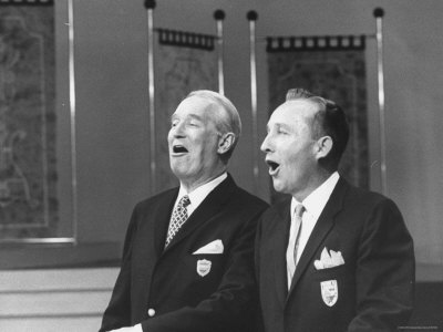 Maurice Chevalier Singing With Bing Crosby by Allan Grant Pricing Limited Edition Print image