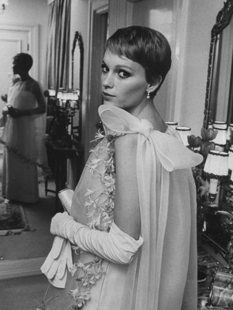 Actress Mia Farrow In A Cardin Original At Frank Sinatra's Town House by Bill Eppridge Pricing Limited Edition Print image