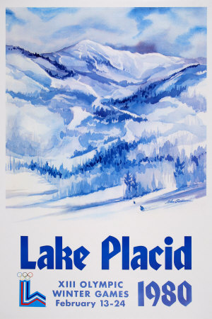 Lake Placid 1980 - Mountain Text by John Gallucci Pricing Limited Edition Print image