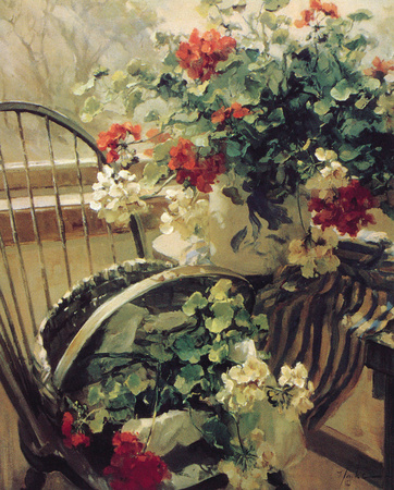 Sunlit Geraniums by Marilyn Yanke Pricing Limited Edition Print image