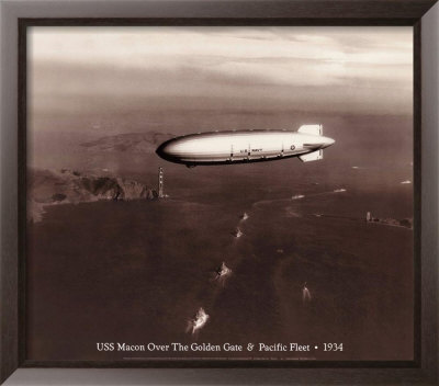 Uss Macon Over The Golden Gate And Pacific Fleet, 1934 by Clyde Sunderland Pricing Limited Edition Print image