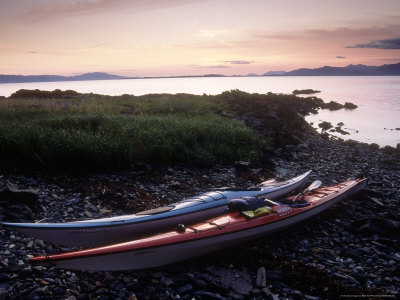 Sea Kayaks On Union Point In Ernest Sound, South East Alaska by Mike Tittel Pricing Limited Edition Print image
