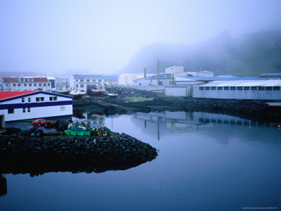 View Of The Harbour In Low Cloud On Heimaey Island, Iceland by Cornwallis Graeme Pricing Limited Edition Print image