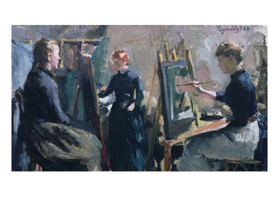 In The Studio, 1888 (Oil On Canvas) by Hans Olaf Heyerdahl Pricing Limited Edition Print image