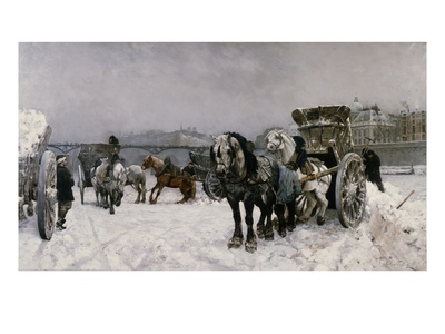 Driving Snow On The Seine, 1880 (W/C On Paper) by Christian Eriksen Skredsvig Pricing Limited Edition Print image