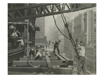 Workers Guiding Hoisting Cable by Lewis Wickes Hine Pricing Limited Edition Print image
