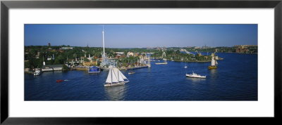 Sailboats In A Lake, Gronalund, Djurgarden, Stockholm, Sweden by Panoramic Images Pricing Limited Edition Print image