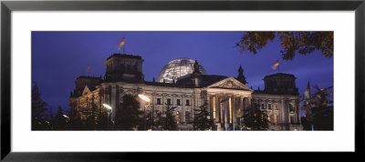 Facade Of A Building At Dusk, The Reichstag, Berlin, Germany by Panoramic Images Pricing Limited Edition Print image