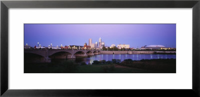 Bridge Over A River With Skyscrapers In The Background, White River, Indianapolis, Indiana, Usa by Panoramic Images Pricing Limited Edition Print image