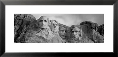 Rock Carvings In Black And White, Mount Rushmore, South Dakota, Usa by Panoramic Images Pricing Limited Edition Print image