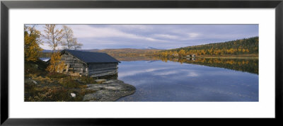 Wooden Hut At The Lakeside, Sweden by Panoramic Images Pricing Limited Edition Print image