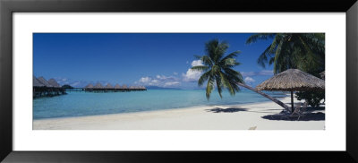 Lounge Chair Under A Beach Umbrella, Moana Beach, Bora Bora, French Polynesia by Panoramic Images Pricing Limited Edition Print image