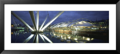 Reflection Of A Metal Structure On Water, The Bigo, Porto Antico, Genoa, Italy by Panoramic Images Pricing Limited Edition Print image