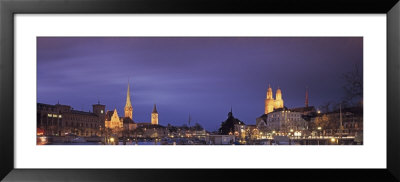 Cityscape Of Zurich At Christmas, Zurich, Switzerland by Panoramic Images Pricing Limited Edition Print image