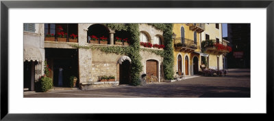 Houses At A Road Side, Torri Del Benaco, Italy by Panoramic Images Pricing Limited Edition Print image