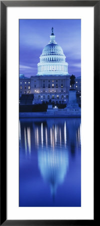 Reflection Of A Government Building On Water, Capitol Building, Washington D.C., Usa by Panoramic Images Pricing Limited Edition Print image