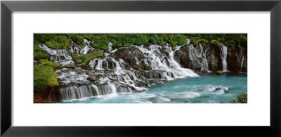 Waterfall In A Forest, Hraunfoss Waterfall, Iceland by Panoramic Images Pricing Limited Edition Print image