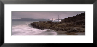 Waves Breaking On Rocks, Golden Gate Bridge, Baker Beach, San Francisco, California, Usa by Panoramic Images Pricing Limited Edition Print image