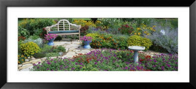 Park Bench In The Garden by Panoramic Images Pricing Limited Edition Print image