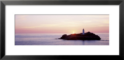 Sunset, Godrevy Lighthouse, Cornwall, England, United Kingdom by Panoramic Images Pricing Limited Edition Print image