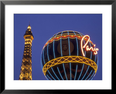 Eiffel Tower Replica And Balloon At The Paris Hotel And Casino, Las Vegas, Nevada, Usa by Brent Bergherm Pricing Limited Edition Print image