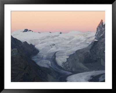 Monte Rosa Glacier At Dusk, Zermatt Alpine Resort, Valais, Switzerland by Christian Kober Pricing Limited Edition Print image