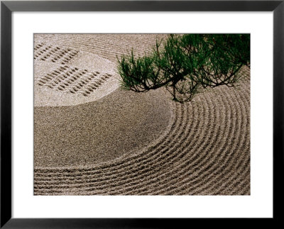 Raked Gravel Zen Garden At Eikando Temple, Kyoto, Japan by Frank Carter Pricing Limited Edition Print image
