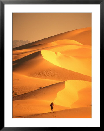 Hiking Over The Algodones Dunes In The Imperial Sand Dunes Recreations Area, Usa by Mark Newman Pricing Limited Edition Print image